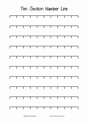 Blank Number Line Worksheet Luxury Ten Section Number Line by Mrlockyer