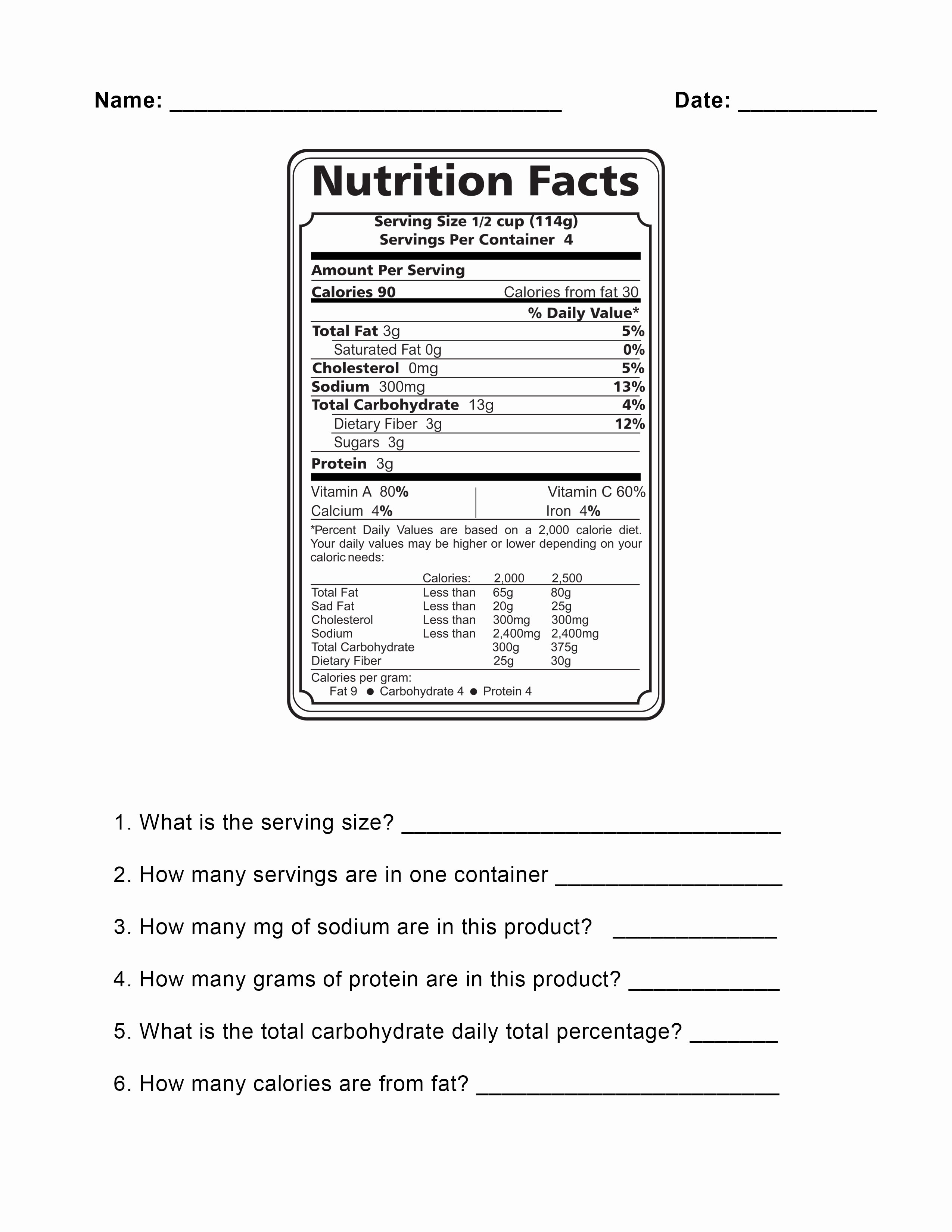Blank Nutrition Label Worksheet Best Of How to Read Food Labels