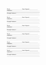 Blank Vocabulary Worksheet Template Awesome English Teaching Worksheets General Vocabulary
