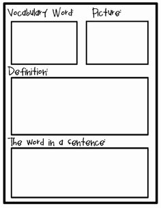 Blank Vocabulary Worksheet Template Beautiful Blank Vocabulary Terms Definitions and Sentences Worksheet