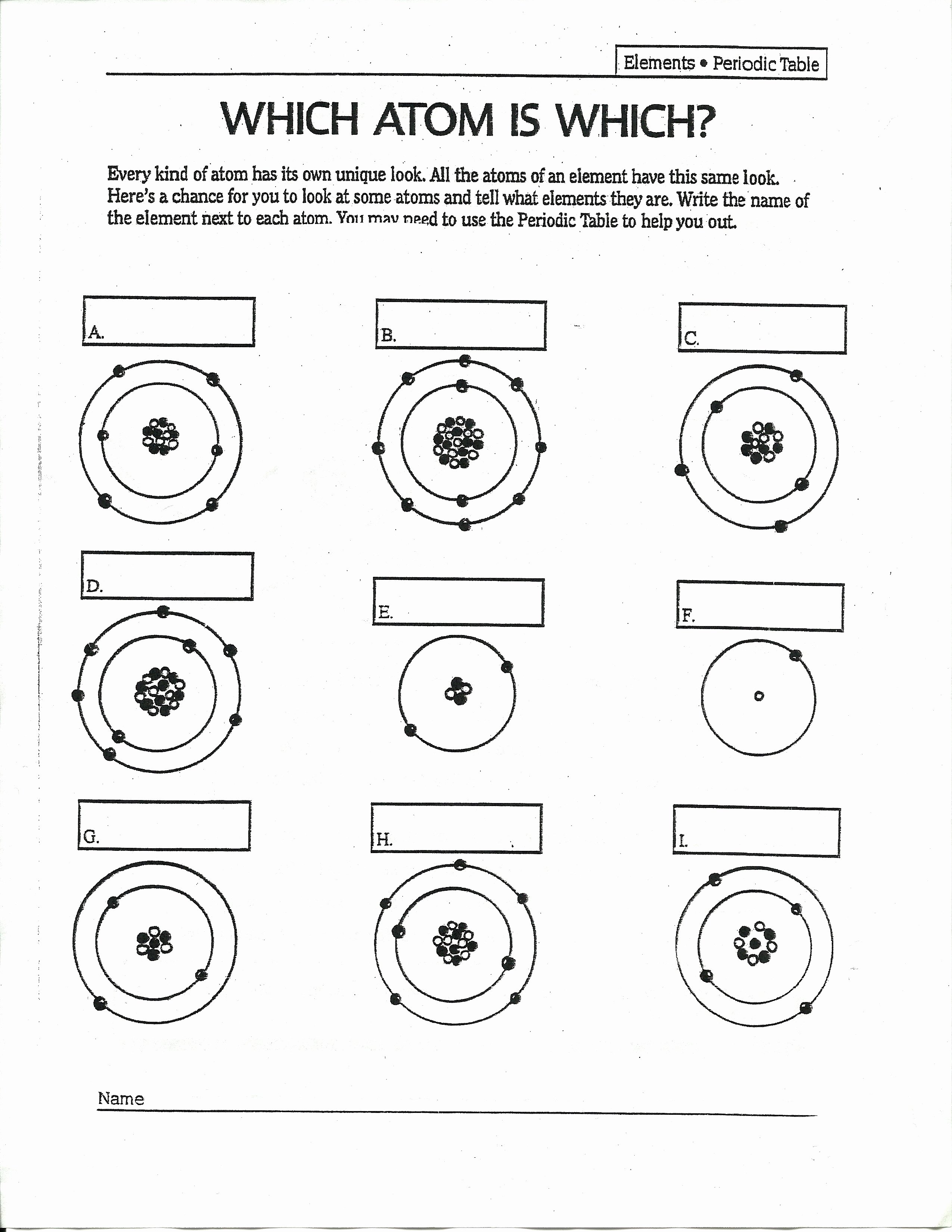 atomic structure practice worksheet answers