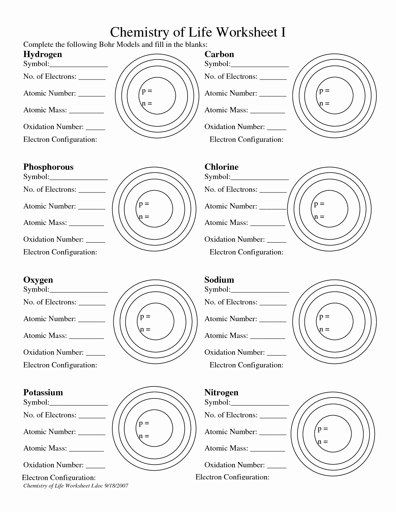 Bohr atomic Models Worksheet Answers Unique 18 Best Of Bohr Diagram Worksheet Bohr Model