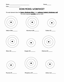 Bohr atomic Models Worksheet Beautiful Bohr Rutherford Diagrams Of the First 20 Elements