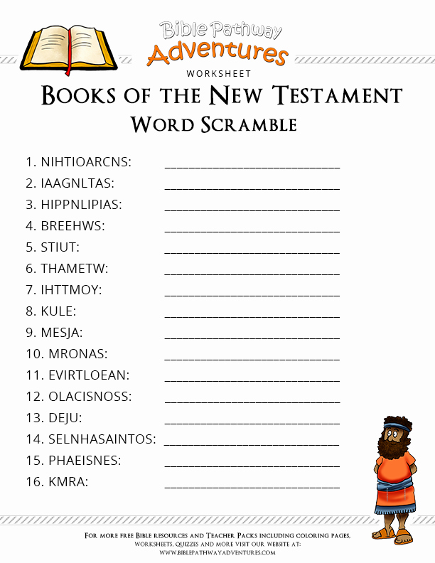 Books Of the Bible Worksheet Beautiful Free Bible Worksheet Books Of the New Testament