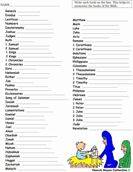 Books Of the Bible Worksheet Best Of Books Of the Bible List Printable List