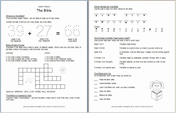 Books Of the Bible Worksheet Inspirational Worksheet Learn About the Bible — Ministry to Children