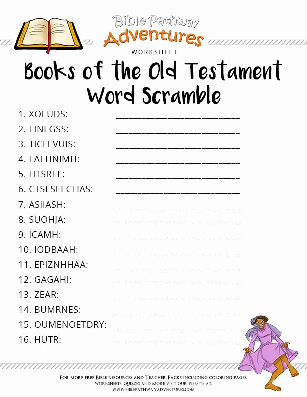 Books Of the Bible Worksheet Luxury Free Bible Worksheet Books Of the Old Testament Word