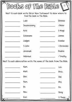 Books Of the Bible Worksheet Unique Books Of the Bible Activities for the Old and New