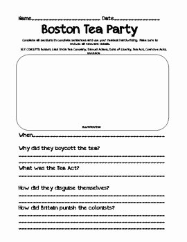 Boston Tea Party Worksheet Elegant Student Worksheets for the Causes Of the American