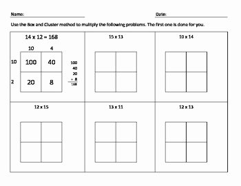 Box Method Multiplication Worksheet Beautiful Box and Cluster Multiplication by Rumans Creations