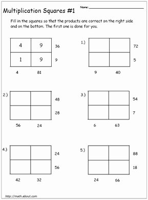 Box Method Multiplication Worksheet Elegant Box Method Multiplication Worksheets the Best Worksheets