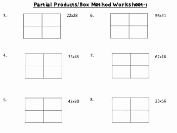 Box Method Multiplication Worksheet Fresh Partial Products Box Method 2x2 Digit Multiplication by