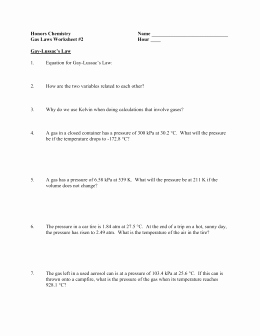 Boyle&amp;#039;s Law Worksheet Answer Key Fresh Gas Laws Worksheet 1 A Separate