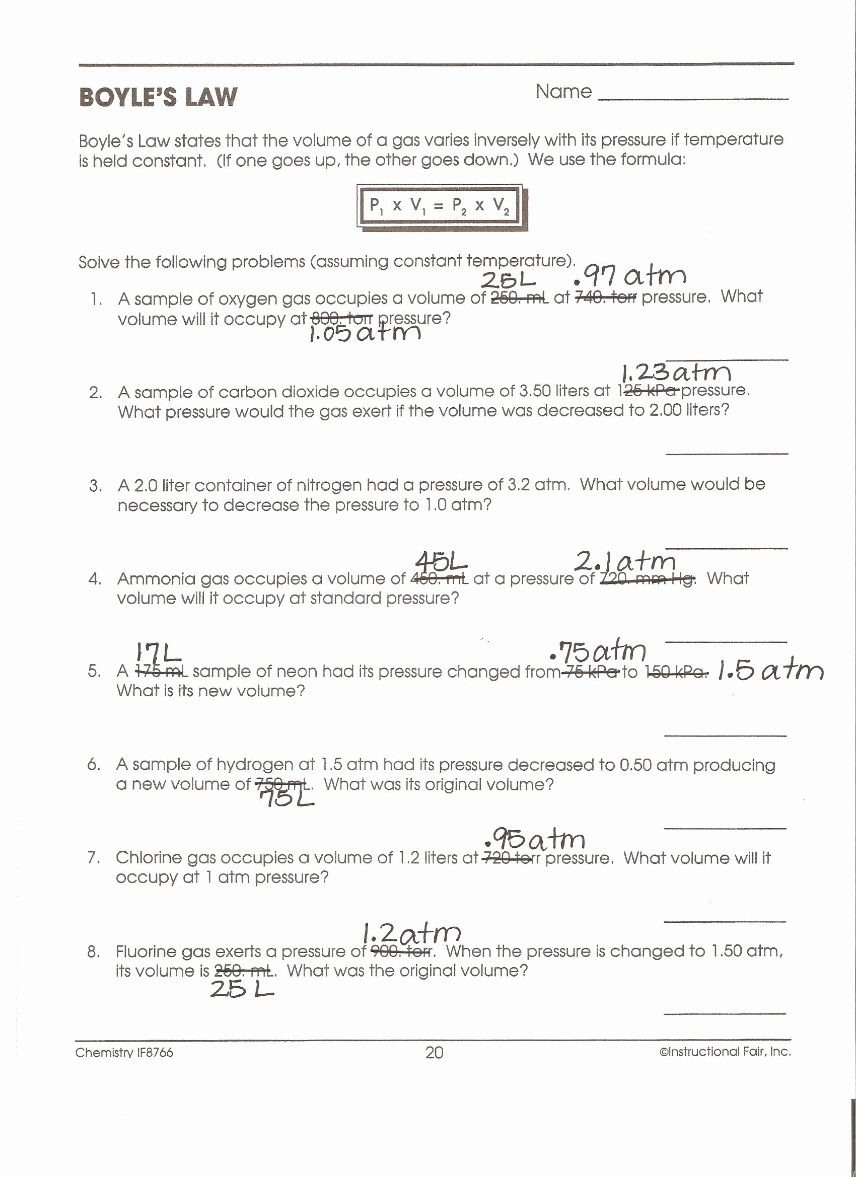 Boyle&amp;#039;s Law Worksheet Answers New Boyle S Law Practice Worksheet Breadandhearth