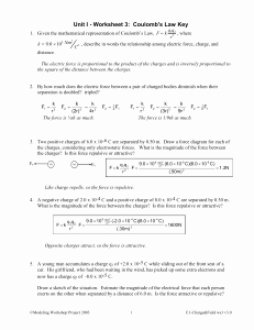 Boyle's Law Worksheet Answers Unique Coulomb S Law Worksheet