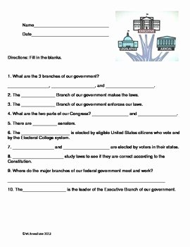 Branches Of Government Worksheet Pdf Fresh Branches Of Government Worksheet by Marylou Breedlove