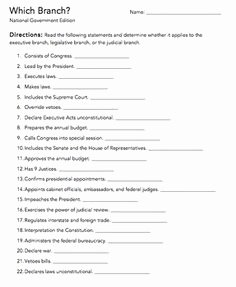 Branches Of Government Worksheet Pdf Inspirational U S Constitution Preamble and Bill Of Rights Worksheets