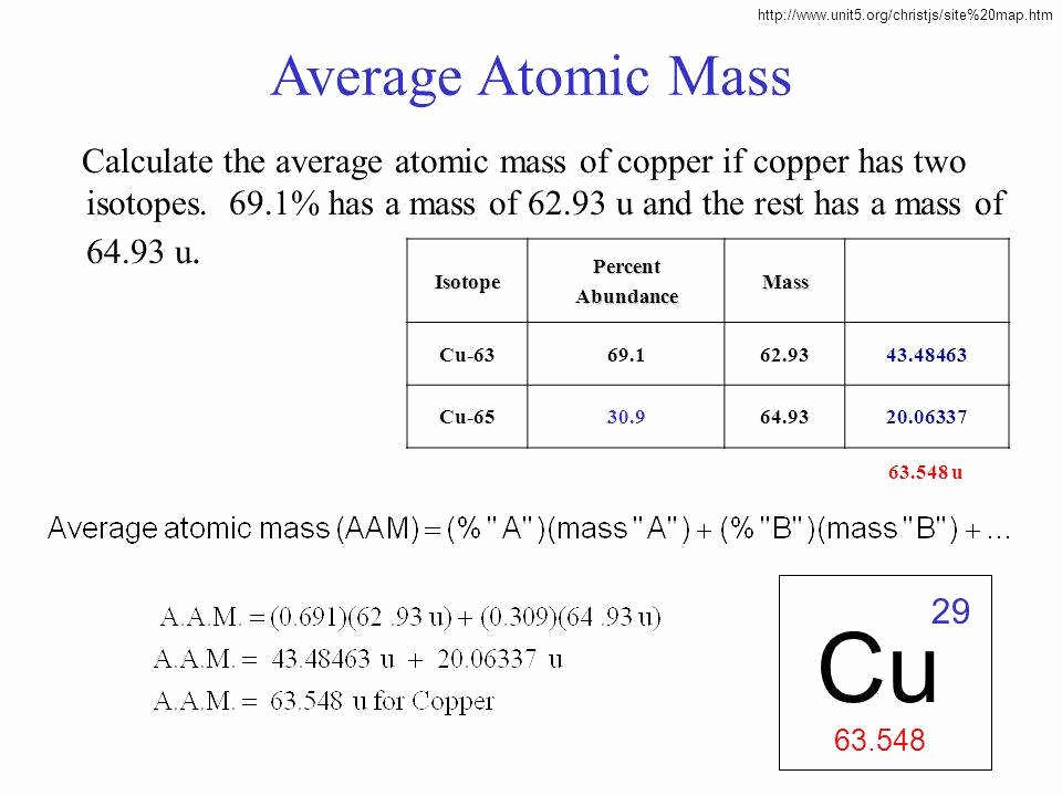 50 Calculating Average Atomic Mass Worksheet