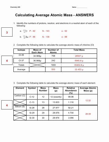 Calculating Average atomic Mass Worksheet Best Of Small Scale Lab the atomic Mass Of Candium Laboratory
