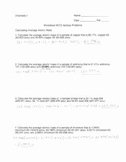 Calculating Average atomic Mass Worksheet Fresh isotope Problems Answers Chemistry