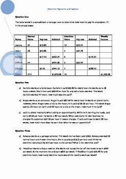 Calculating Sales Tax Worksheet Luxury Calculating In E Salary Overtime and Mission