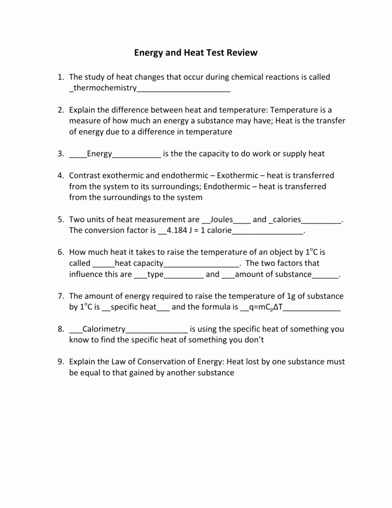 Calculating Specific Heat Worksheet Awesome Worksheet Specific Heat Worksheet Answers Grass Fedjp