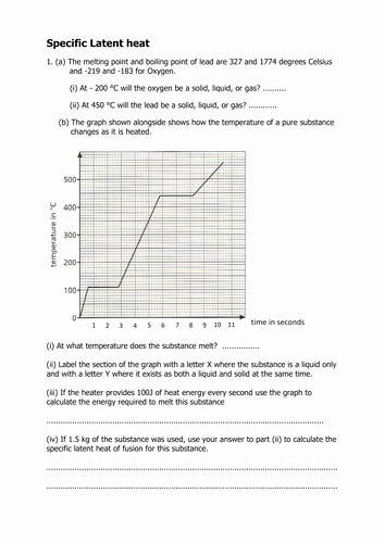 Calculating Specific Heat Worksheet Inspirational Specific Latent Heat Questions and Answers by Olivia