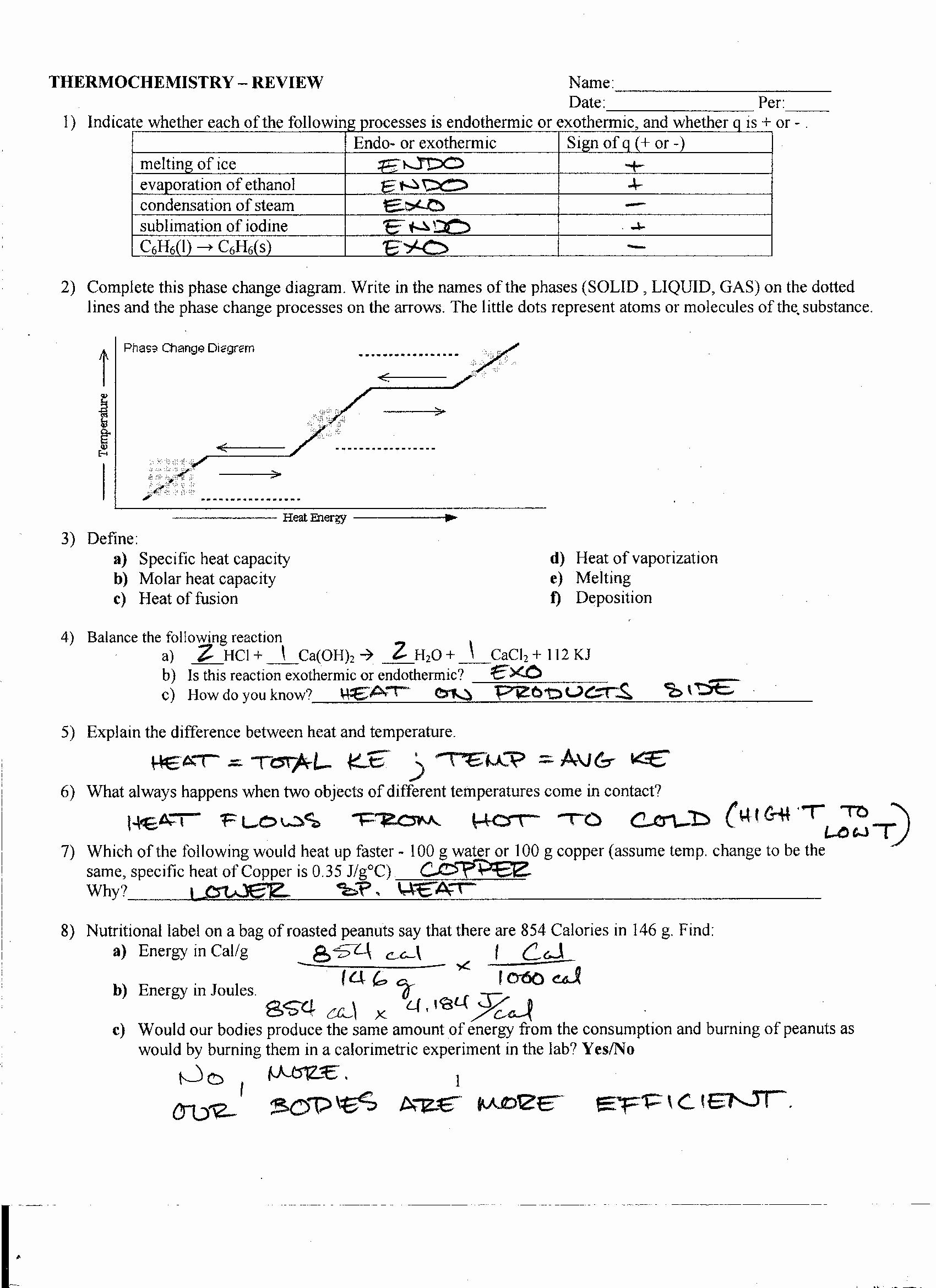 Calculating Specific Heat Worksheet Lovely Heat Fusion Worksheet