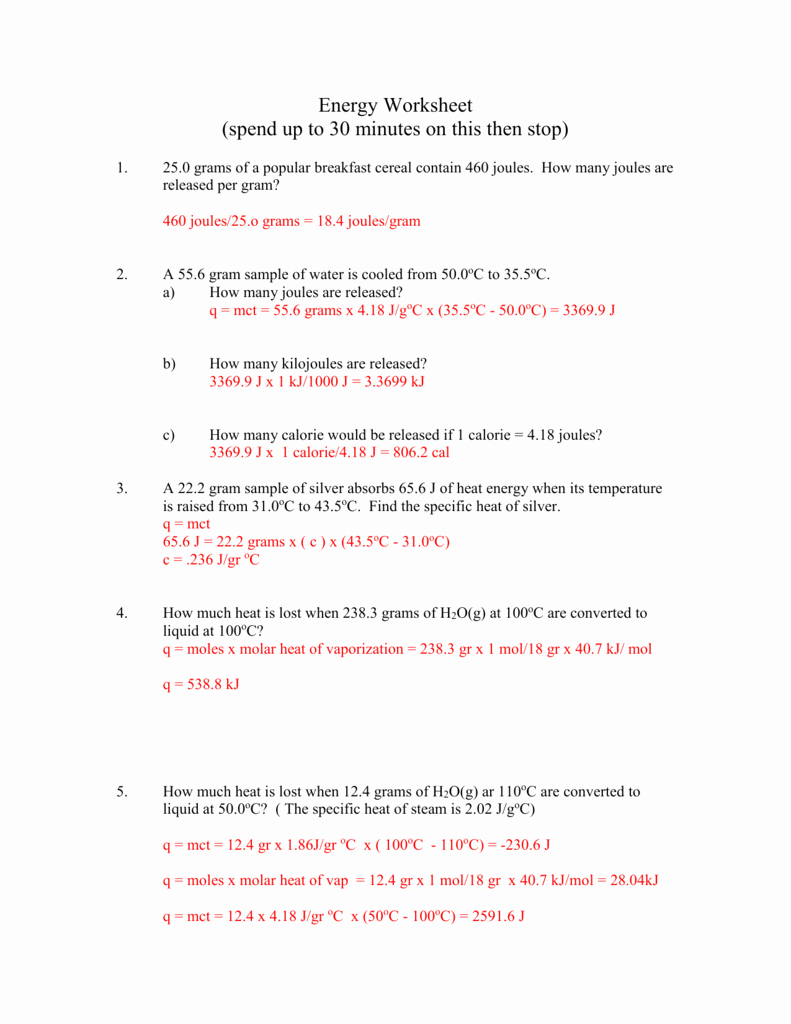 Calculating Specific Heat Worksheet Lovely Worksheet Specific Heat Worksheet Answers Grass Fedjp