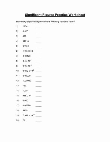 Calculations Using Significant Figures Worksheet Fresh Ap Worksheet 1a Significant Figures