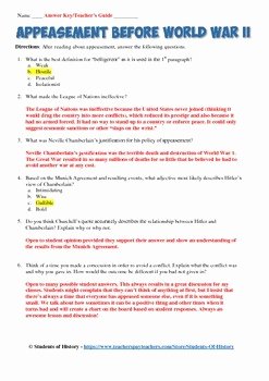Cartoon Analysis Worksheet Answer Key Unique Appeasement Reading and Analysis Worksheet by Students Of