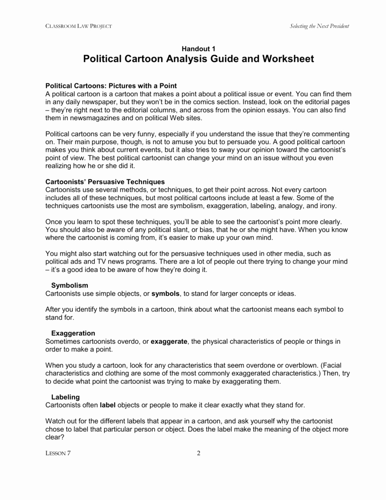 Cartoon Analysis Worksheet Answers Inspirational Worksheets Political Cartoon Analysis Worksheet