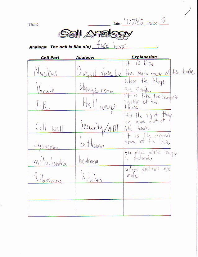 Cell City Analogy Worksheet Awesome Nylearns Cell Works by St Lawrence Lewis Boces