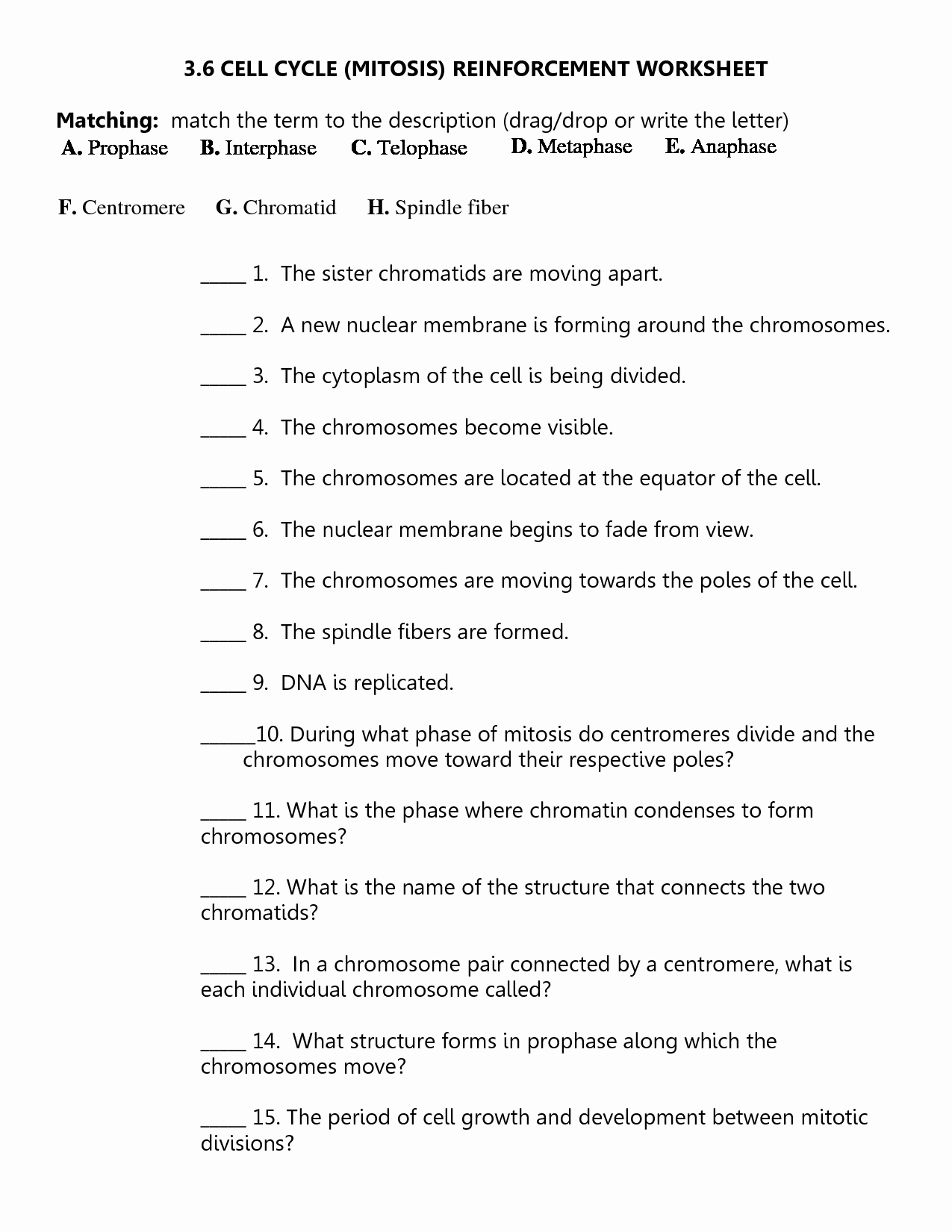 Cell Cycle Worksheet Answers Lovely 18 Best Of Mitosis Worksheet Answer Key Chart