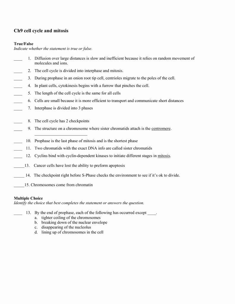 Cell Division Worksheet Answers Elegant Worksheet Section 10 2 Cell Division Worksheet Answers