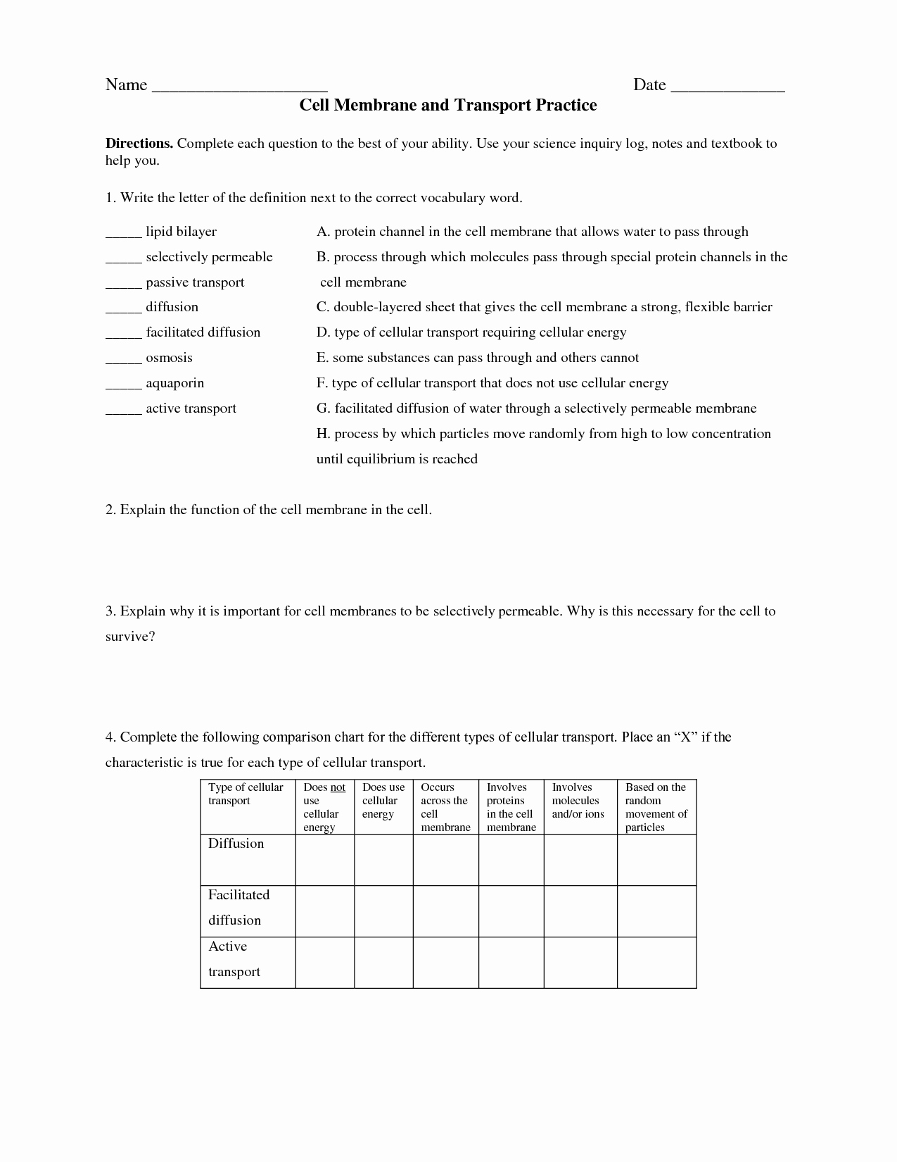 Cell Membrane Images Worksheet Answers Unique 13 Best Of Diffusion Worksheet Key Osmosis and