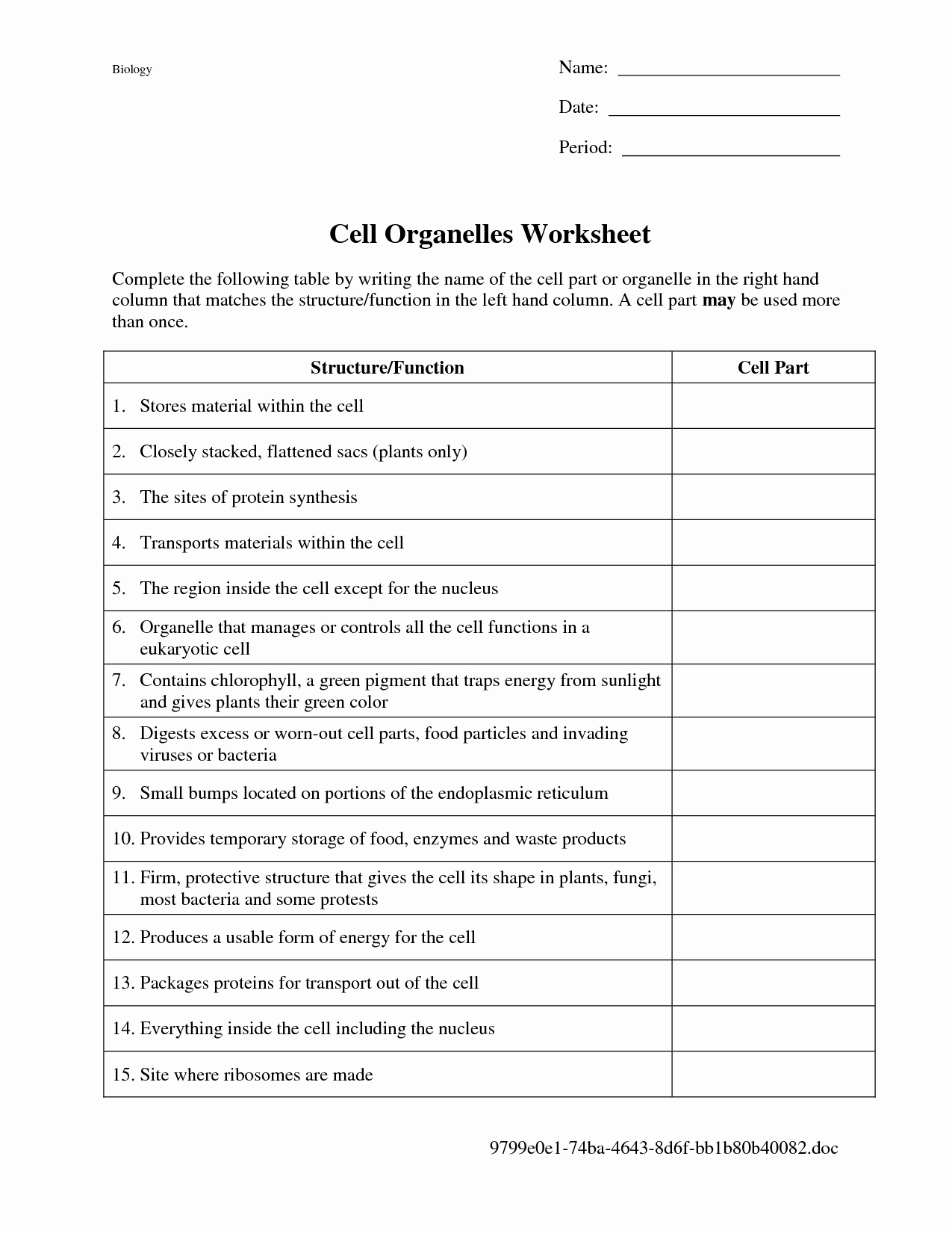 Cell organelles Worksheet Answers Awesome 12 Best Of Life Science Worksheet Answer Cell