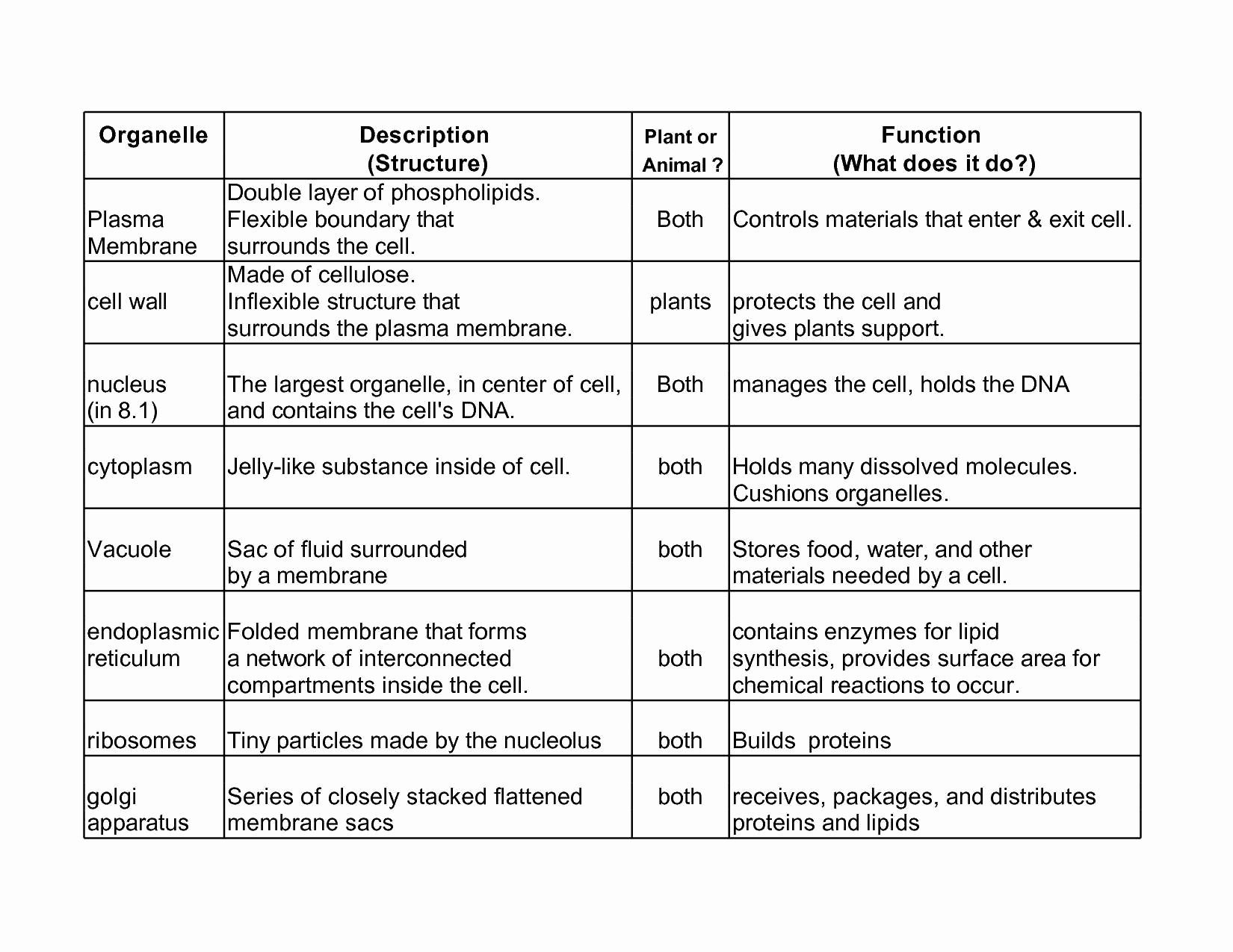 Cell organelles Worksheet Answers Best Of Cell organelles Worksheet Answer Key