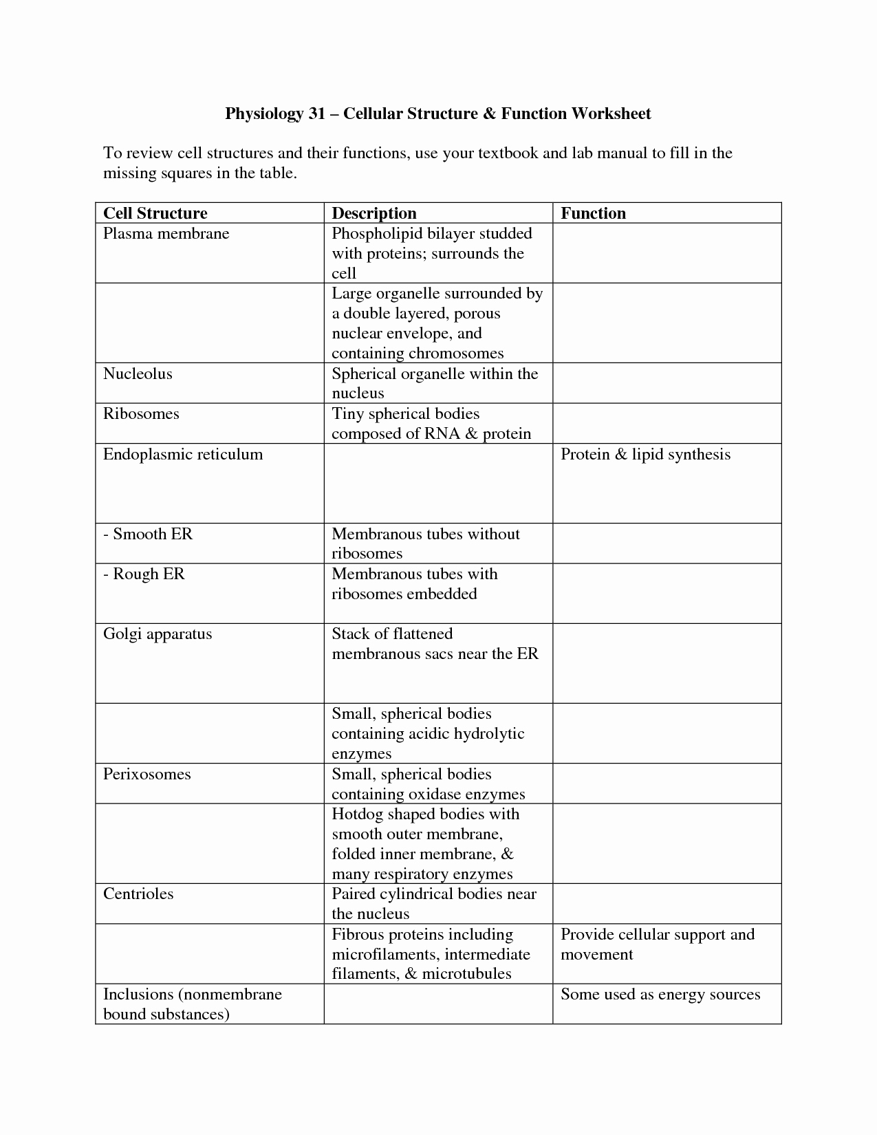 Cell organelles Worksheet Answers Lovely 16 Best Of Cells and their organelles Worksheet
