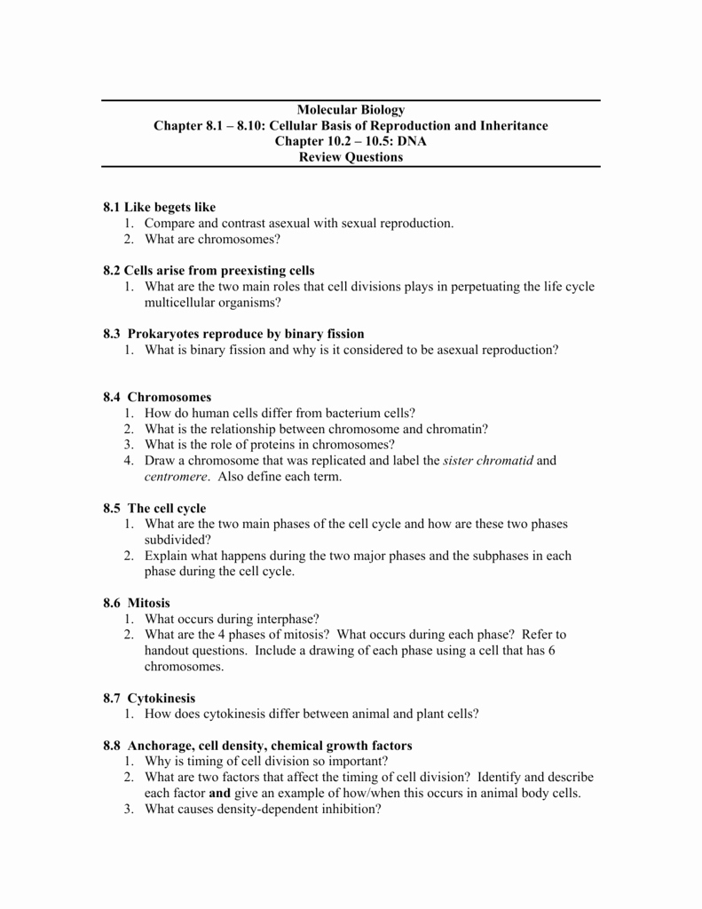 Cell Reproduction Worksheet Answers Elegant Chapter 10 Ual Reproduction and Genetics Worksheet