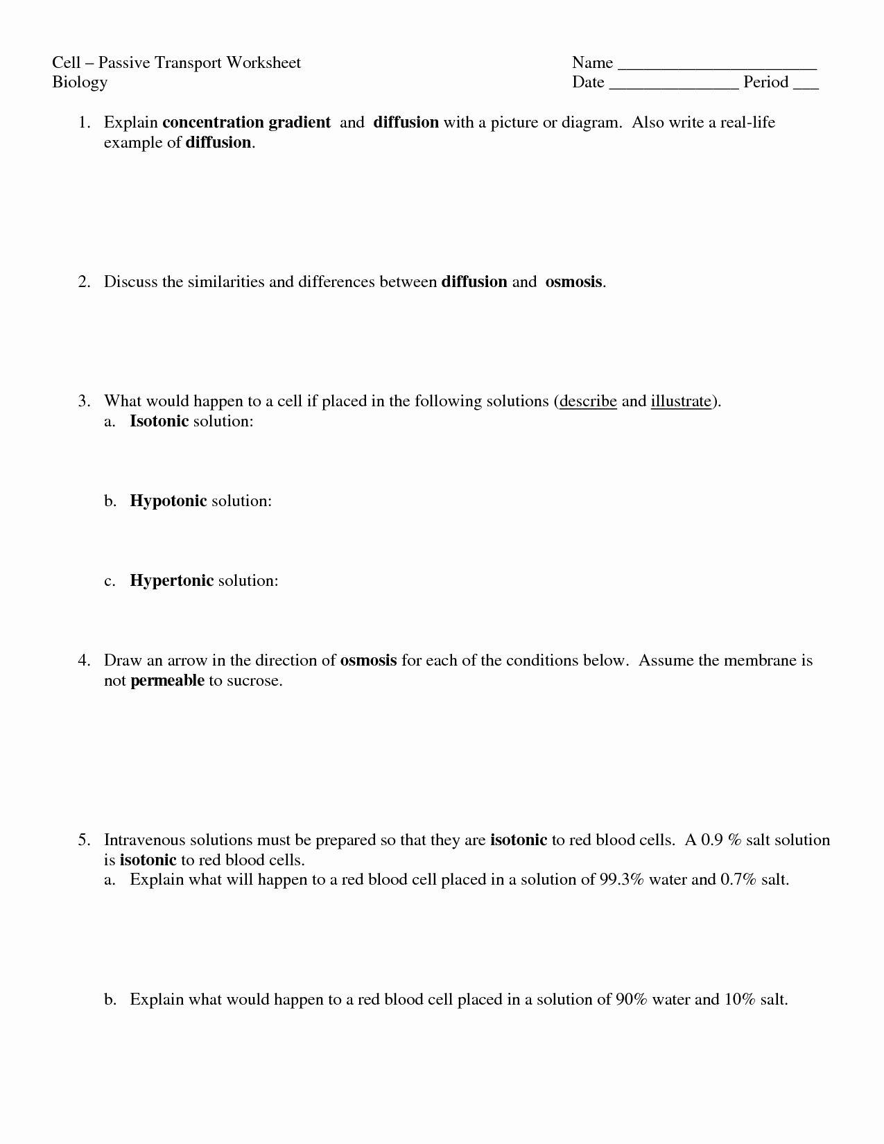 Cell Transport Worksheet Answers Beautiful 16 Best Of Diffusion Osmosis Active Transport