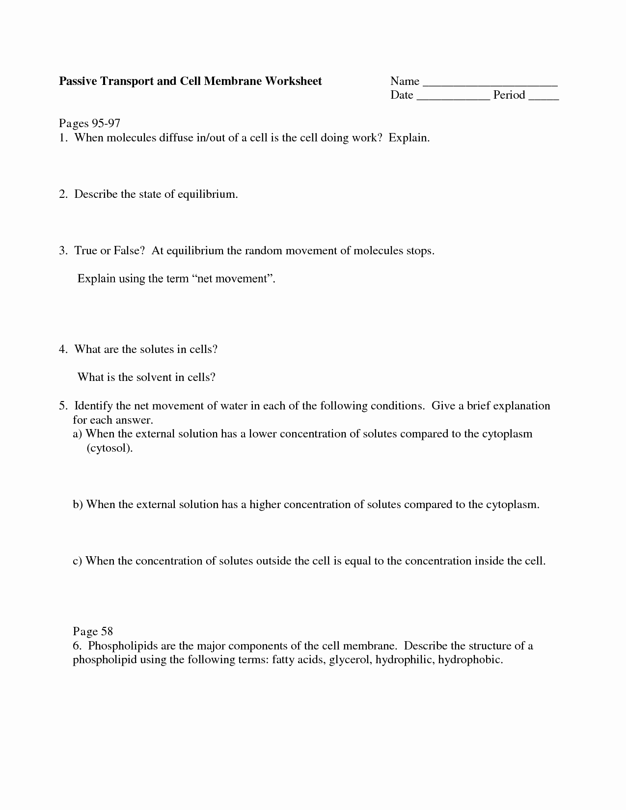 Cell Transport Worksheet Answers Fresh 12 Best Of Cell Membrane Coloring Worksheet Answers