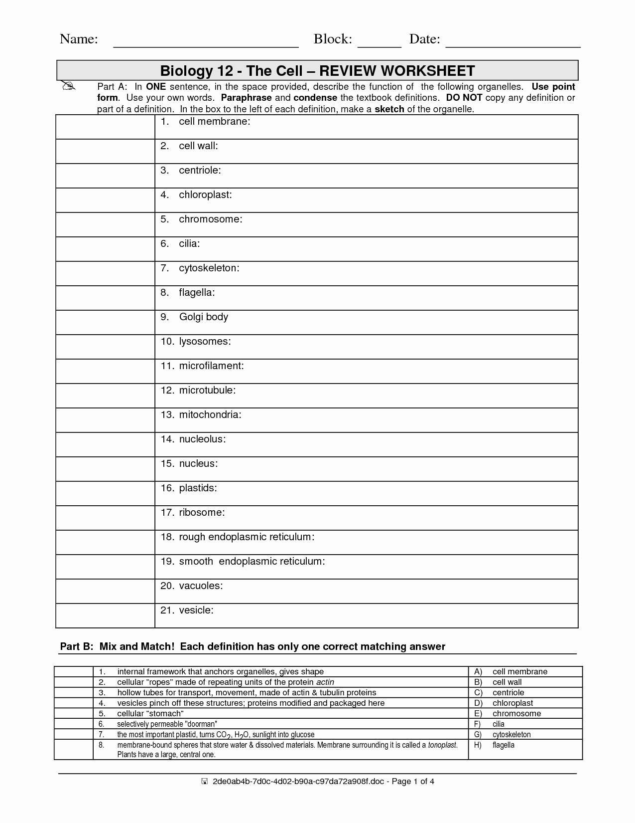 Cells and organelles Worksheet Beautiful 17 Best Of Biology Cell organelles Worksheet Cell