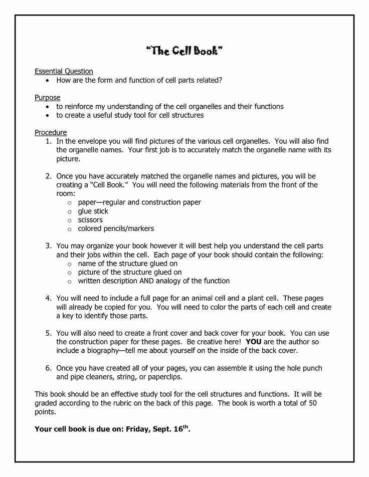 Cells and their organelles Worksheet Awesome Cells and their organelles Worksheet