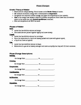 Changes In Matter Worksheet Best Of Phases Changes In Matter Worksheets Middle School