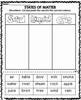 Changes In Matter Worksheet New States Of Matter Worksheet by Teaching Second Grade