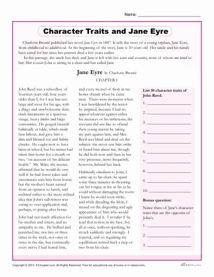 Character Traits Worksheet 3rd Grade Beautiful Character Traits Worksheets