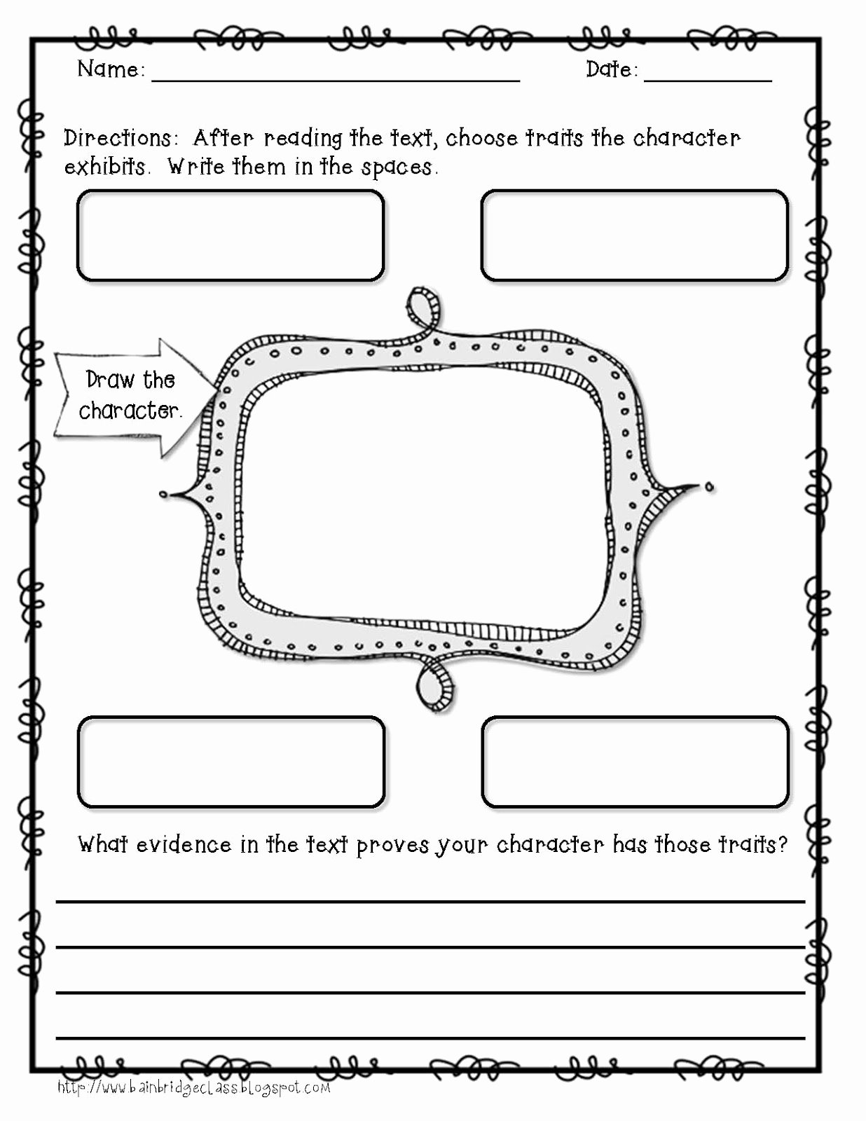 Character Traits Worksheet 3rd Grade Best Of First Week Of School and Character Traits Activities