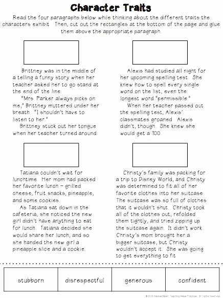 Character Traits Worksheet 3rd Grade Elegant 25 Best Character Traits Activities Ideas On Pinterest