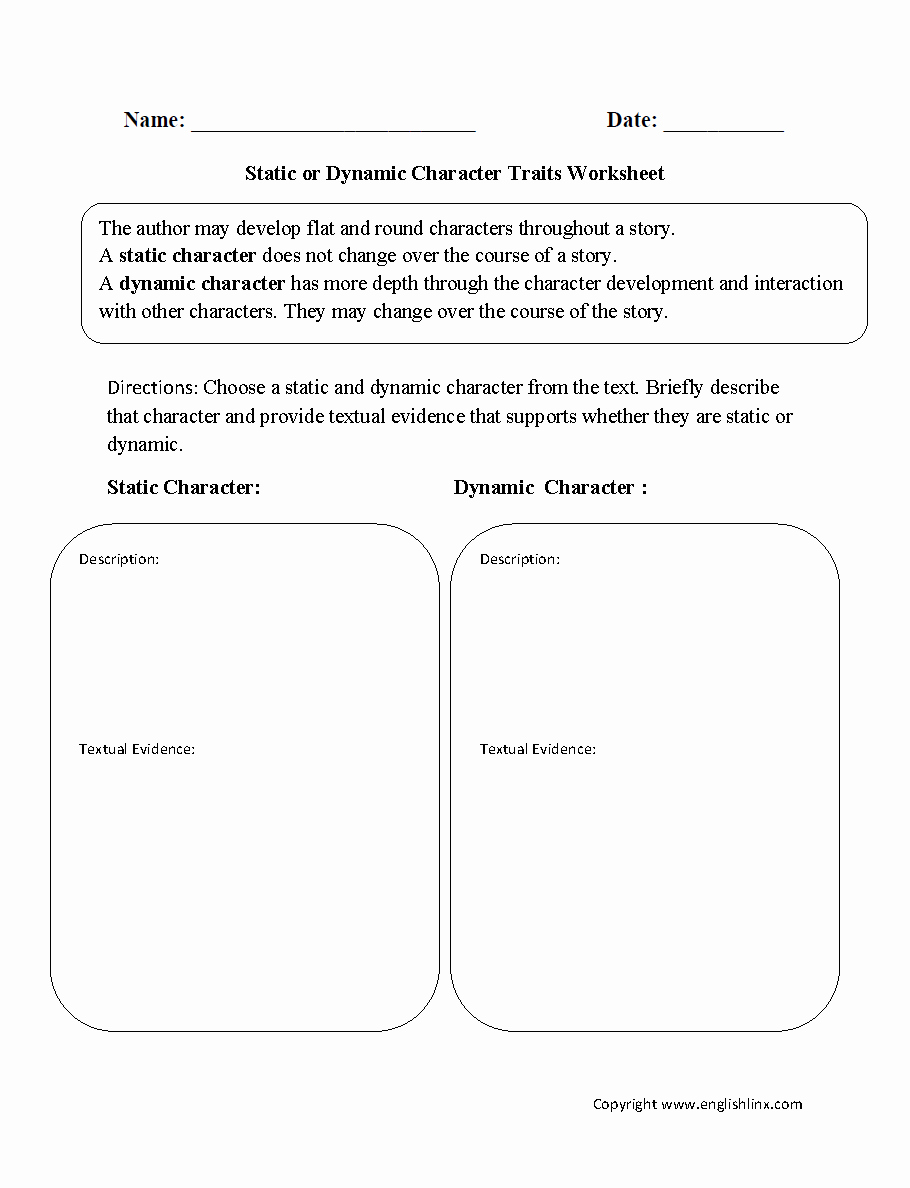 50 Character Traits Worksheet 3rd Grade